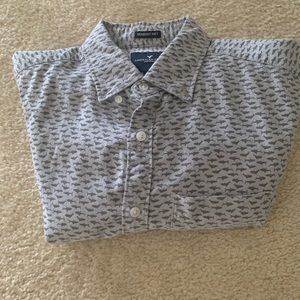 Mens S Grey American Eagle Button Up